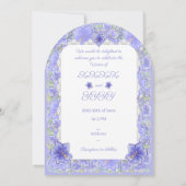 Invitation Hibiscus & dentelle BLEU (Dos)