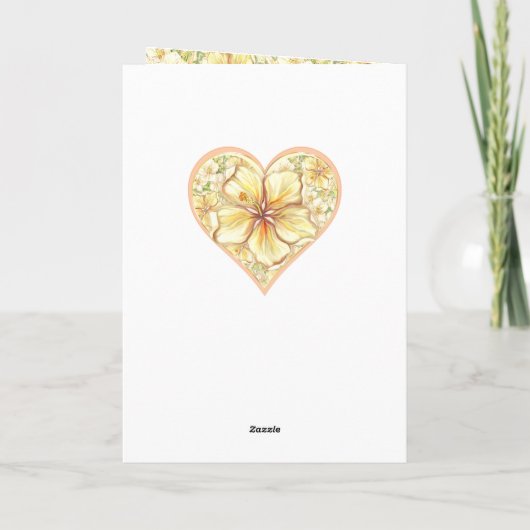 Invitation Hibiscus & dentelle JAUNE (Dos)