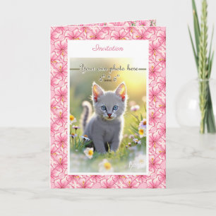 Invitation Hibiscus & dentelle PINK