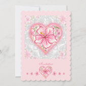 Invitation Hibiscus & dentelle PINK (Devant)