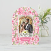 Invitation Hibiscus & dentelle PINK (Debout devant)