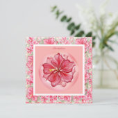 Invitation Hibiscus & dentelle RED (Debout devant)