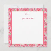 Invitation Hibiscus & dentelle RED (Dos)