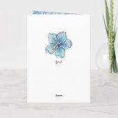 Invitation Hibiscus & dentelle TURQUOISE (Dos)