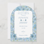 Invitation Hibiscus & dentelle TURQUOISE (Dos)