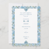 Invitation Hibiscus & dentelle TURQUOISE (Dos)