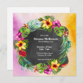 Invitation Hibiscus des fleurs tropicales d'été (Devant / Derrière)