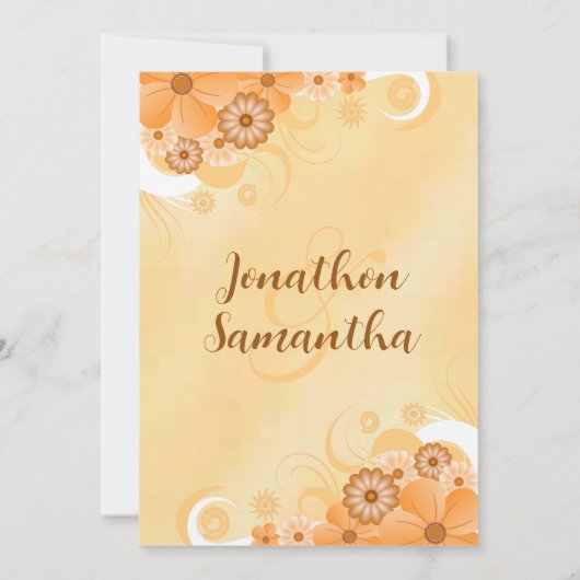 Invitation Hibiscus d'or ivoire Floral Dîner de répétition 5x (Dos)