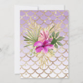 Invitation Hibiscus d'or violet fête d'anniversaire florale (Dos)