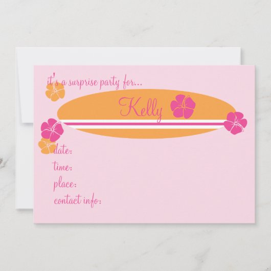 Invitation Hibiscus du surf (Devant)