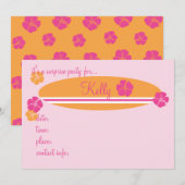 Invitation Hibiscus du surf (Devant / Derrière)