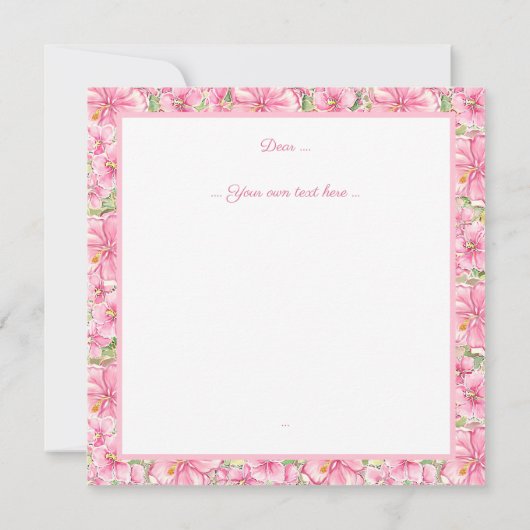 Invitation Hibiscus et dentelle ROSE (Dos)