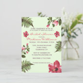 Invitation Hibiscus exotiques et Fête des mariées Feuille tro (Debout devant)