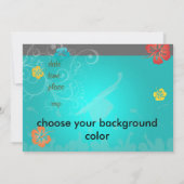 Invitation Hibiscus/Flèches/fleurs tropicales (Dos)