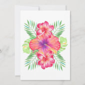 Invitation Hibiscus Fleur Aquarelle Plage (Dos)