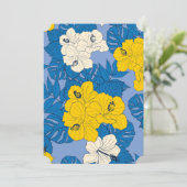 Invitation Hibiscus fleurs et feuilles (Debout devant)