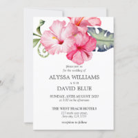 Hibiscus Floral Aquarelle Mariage romantique