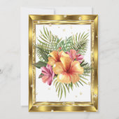 Invitation Hibiscus floral blanc or fête d'anniversaire (Dos)