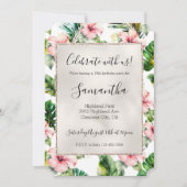 Invitation Hibiscus Floral Rose Tropical (Devant)