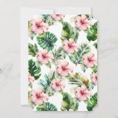 Invitation Hibiscus Floral Rose Tropical (Dos)