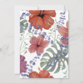 Invitation Hibiscus floral tropical coloré mariage (Dos)