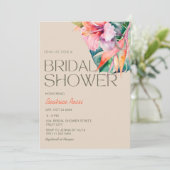 Invitation Hibiscus floral tropical Fête des mariées hawaïenn (Debout devant)