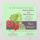 Invitation Hibiscus Floral Tropical Mariage (Devant / Derrière)