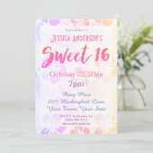 Invitation Hibiscus Floral Tropical Sweet 16 Anniversaire (Debout devant)