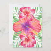 Invitation Hibiscus Flower Watercolor Beach Enregistrer la da (Dos)