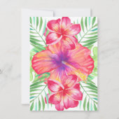 Invitation Hibiscus Flower Watercolor Beach Soyez ma servante (Dos)