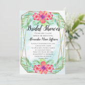 Invitation Hibiscus Flower Watercolor Fête des mariées de pla (Debout devant)