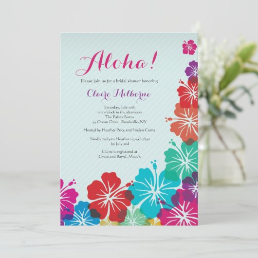 Invitation Hibiscus Flowers (Debout devant)