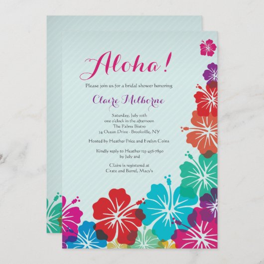 Invitation Hibiscus Flowers (Devant / Derrière)