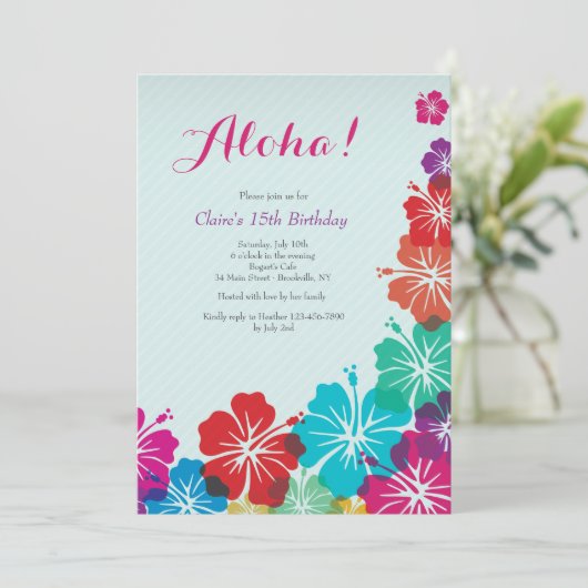 Invitation Hibiscus Flowers (Debout devant)