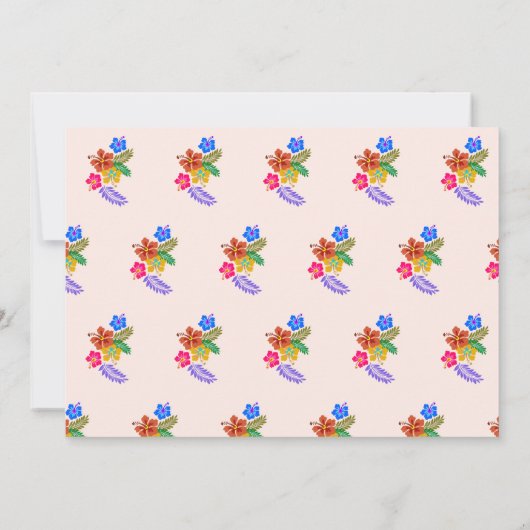 Invitation Hibiscus Frontière Wedding shower Fleurs Tropicale (Dos)