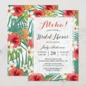 Invitation Hibiscus hawaïen tropical Fête des mariées Aloha (Devant / Derrière)