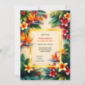 Invitation Hibiscus hawaïen tropical Fleurs d'anniversaire (Devant)