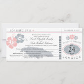 Invitation Hibiscus Jamaica Boarding Pass Mariage (Devant)