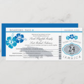 Invitation Hibiscus Jamaica Boarding Pass Mariage (Devant / Derrière)