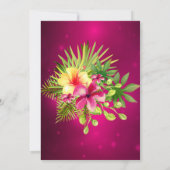 Invitation Hibiscus jaune Bourgogne Fête Florale d'été (Dos)