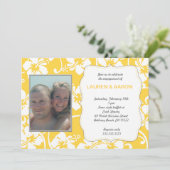 Invitation Hibiscus Jaune Luau Photo à toutes les occasions I (Debout devant)