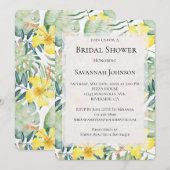 Invitation Hibiscus jaune tropical Fête des mariées florale (Devant / Derrière)