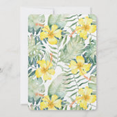 Invitation Hibiscus jaune tropical Mariage floral (Dos)