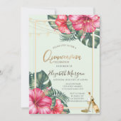 Invitation Hibiscus, Parties scintillant de talons d'or Quinc (Devant)