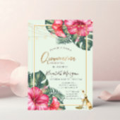 Invitation Hibiscus, Parties scintillant de talons d'or Quinc