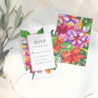 Hibiscus, Plumeria & Palmier Mariage Moderne RSVP