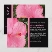 Invitation Hibiscus rose (Devant / Derrière)