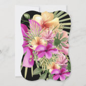 Invitation Hibiscus rose chaud noir Tropical Floral Party (Dos)