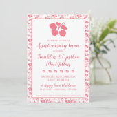 Invitation Hibiscus rose Fleurs tropicales Anniversaire Luau (Debout devant)