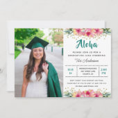 Invitation Hibiscus rose tropical Diplôme de photo florale (Devant)